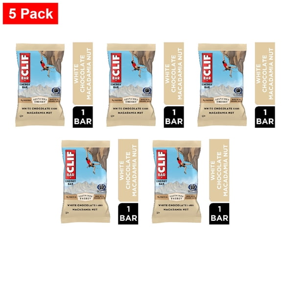 CLIF BAR White Chocolate Macadamia Nut Energy Bar 1 ct - 5 Pack