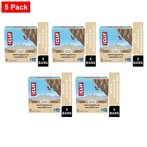 CLIF BAR White Chocolate Macadamia Nut Energy Bars 5 ct - 5 Pack