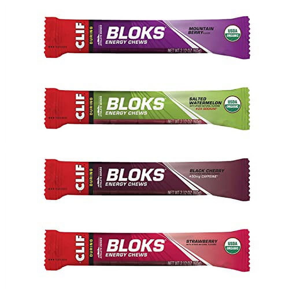 CLIF BLOKS Energy Chews 4 Flavor Variety Pack NonGMO Plant