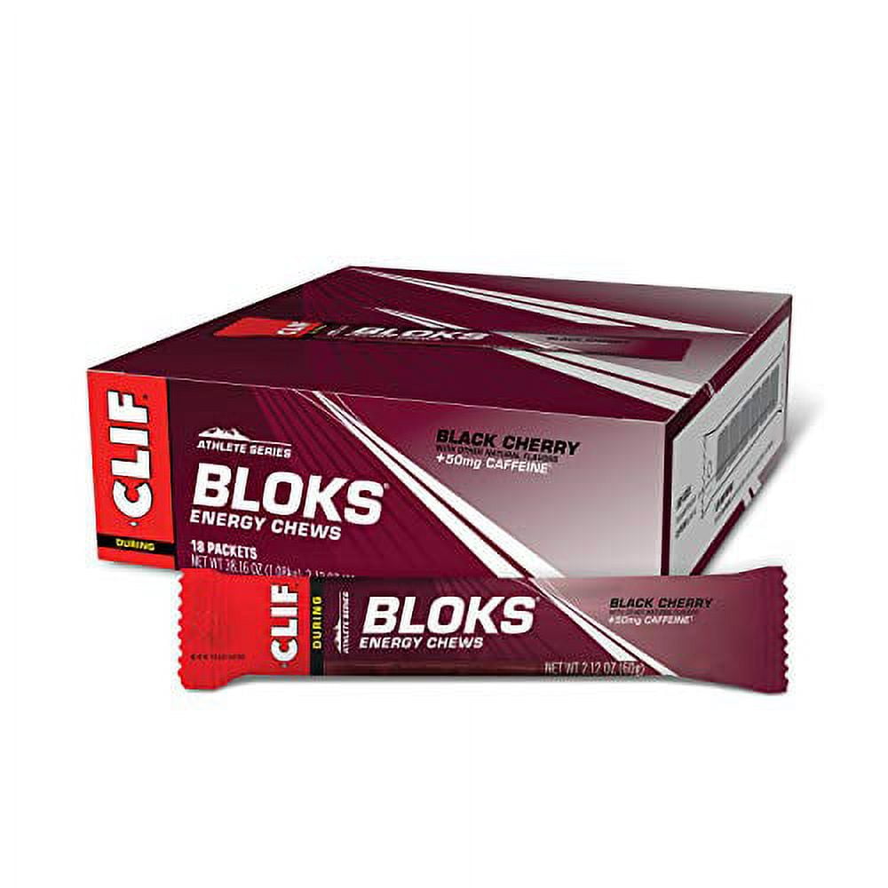 CLIF BLOKS Energy Chews Black Cherry with 50mg Caffeine NonGMO