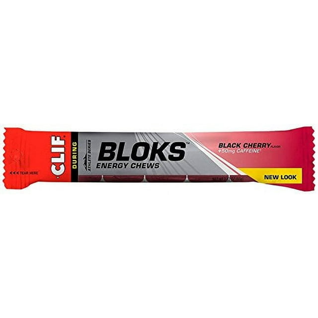 CLIF BLOKS - Energy Chews - Black Cherry Flavor (Pack of 12)