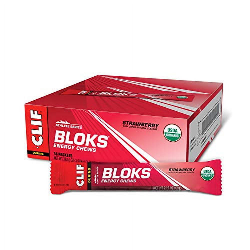 CLIF BLOKS Energy Chews Strawberry NonGMO Plant Based Food