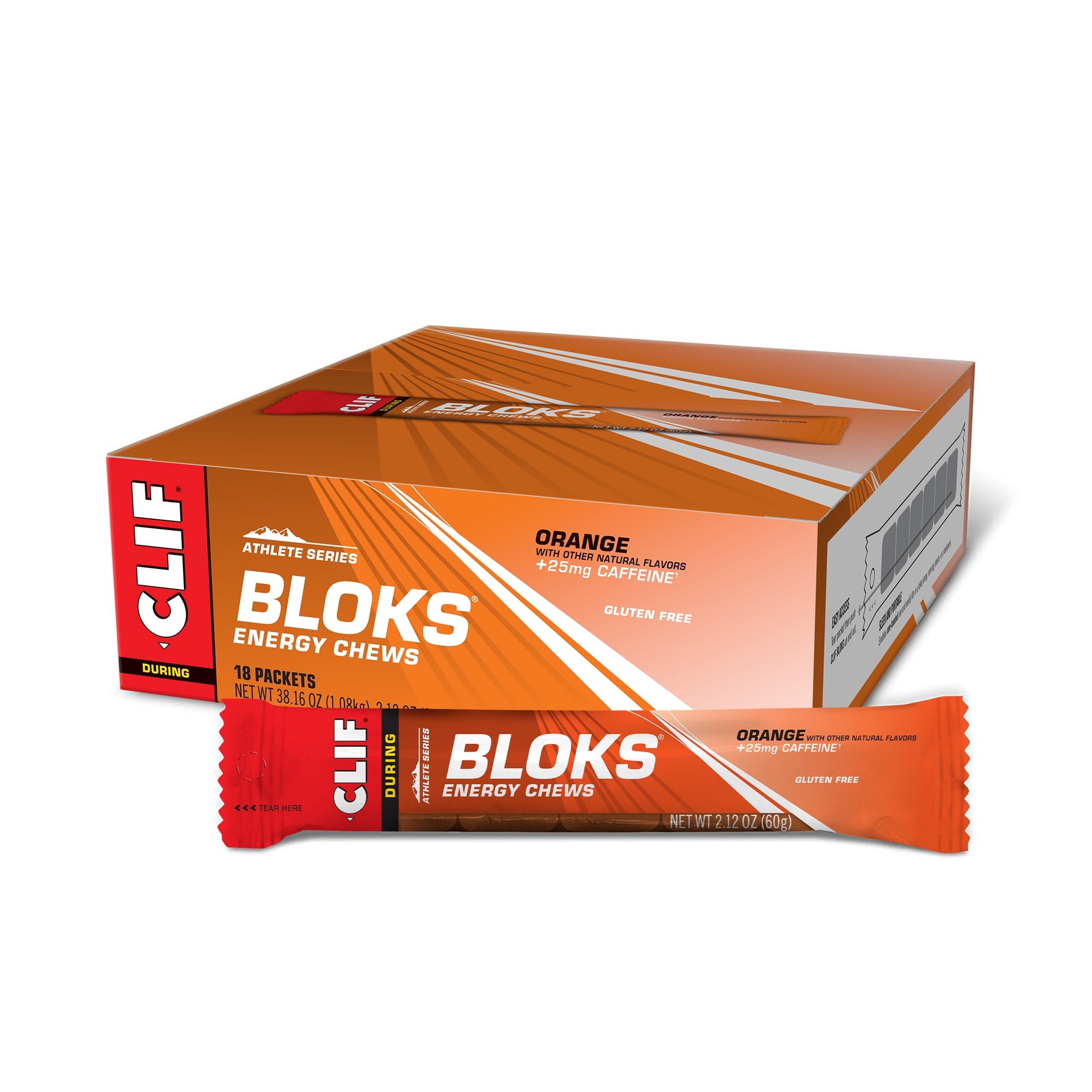 CLIF BLOKS Orange Flavor with Caffeine Energy Chews NonGMO