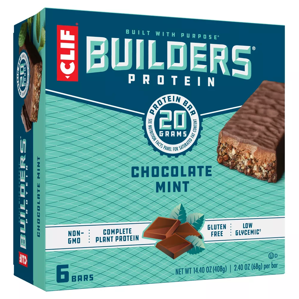 CLIF Bar Builder's Protein Bars - Chocolate Mint - 20g Protein - 6ct