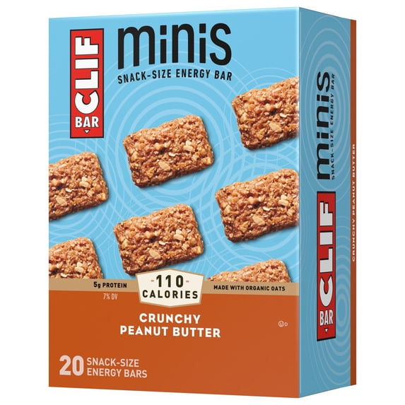 CLIF Bar Crunchy Peanut Butter Energy Bar Minis - 20ct - Pack of 2