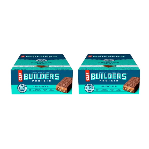 CLIF Builder's Protein Bar, Chocolate Mint, 2.4 oz, 12 ct 2PK