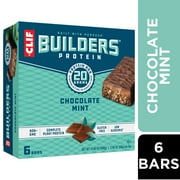 CLIF Builders - Chocolate Mint Flavor - Protein Bars - Gluten-Free - Non-GMO - Low Glycemic - 20g Protein - 2.4 oz. (6 Pack)