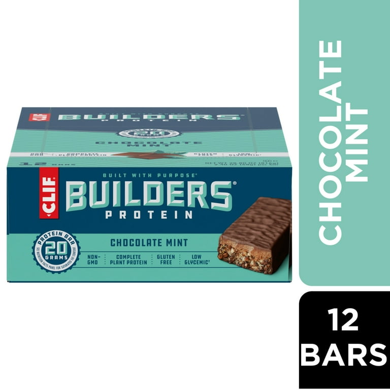 Builders Protein Bar, Chocolate Mint, 2.4 oz Bar, 12 Bars/Box Builders Protein Bar, Chocolate Mint, 2.4 oz Bar, 12 Bars/Box