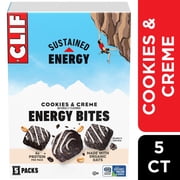 CLIF BAR Energy Bites Cookies & Creme, Made with Organic Oats 6g Plant Based Protein, Non-GMO, 5pk