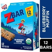 CLIF Kid Zbar - Blueberry Muffin - Soft Baked Whole Grain Snack Bars - USDA Organic - Non-GMO - Plant-Based - 1.27 oz. (12 Pack)