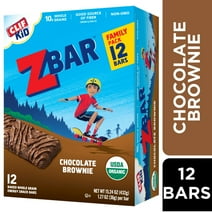 CLIF Kid Zbar - Chocolate Brownie - Soft Baked Whole Grain Snack Bars - USDA Organic - Non-GMO - Plant-Based - 1.27 oz. (12 Pack)