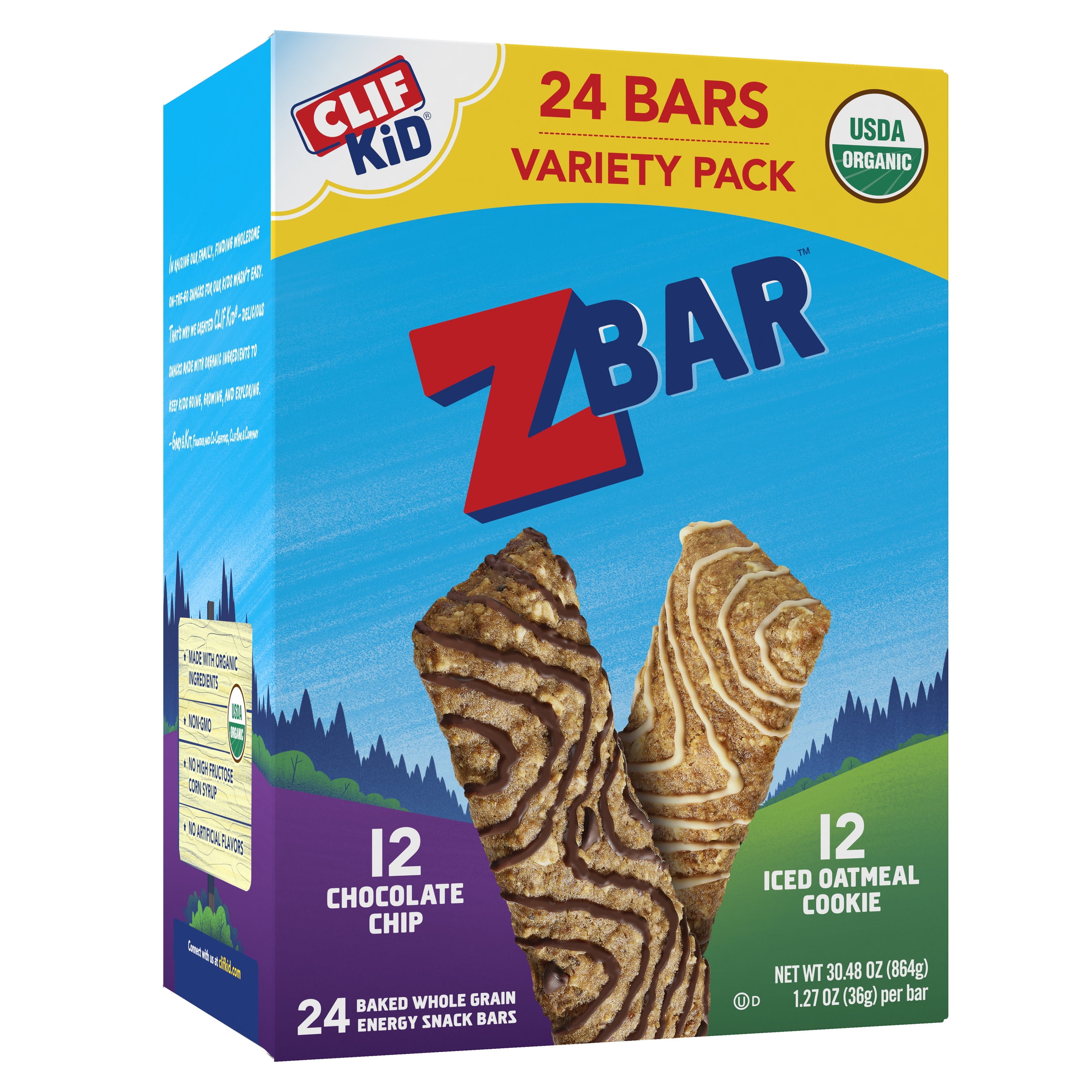 CLIF Kid Zbar Chocolate Chip & Iced Oatmeal Cookie Variety Pack