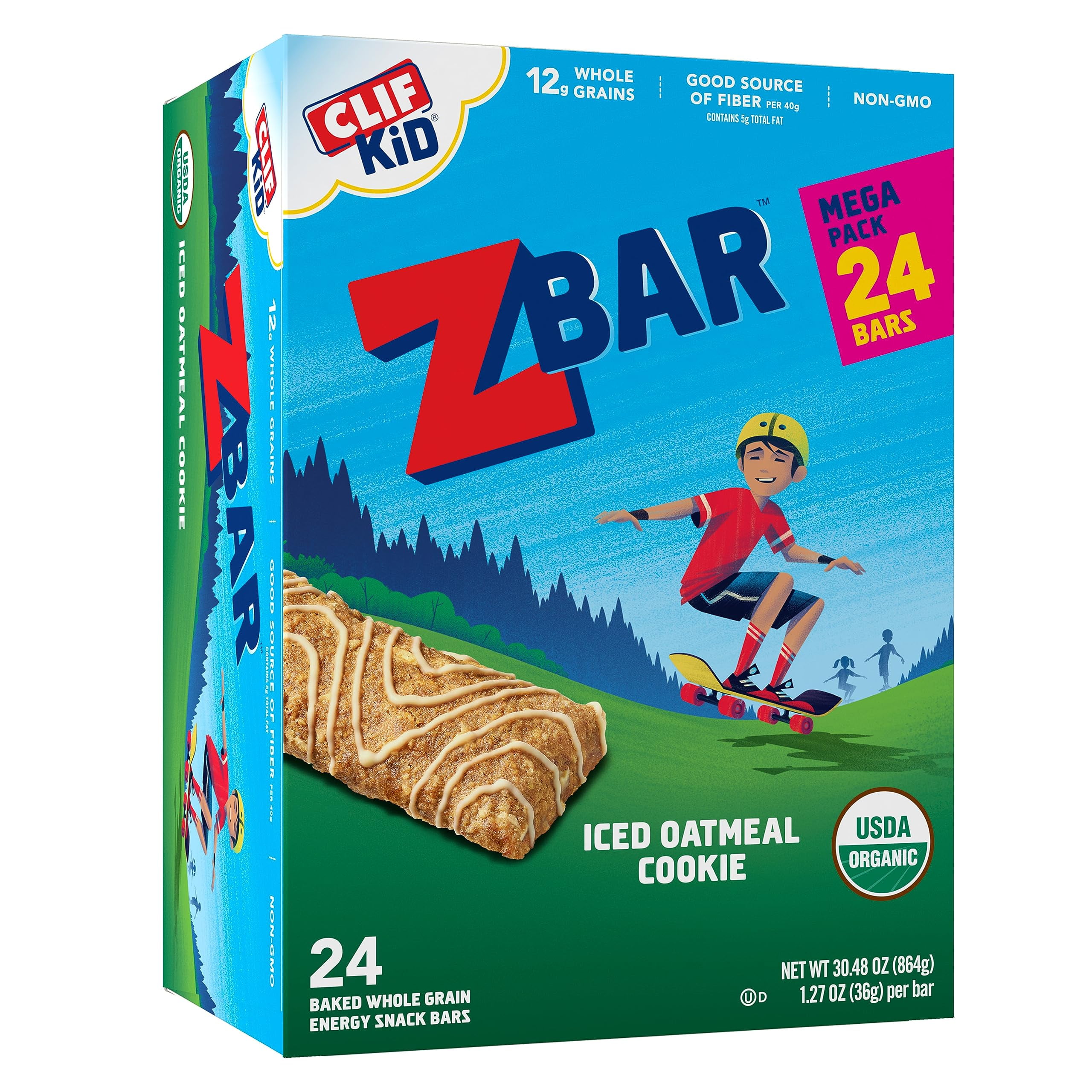 CLIF Kid Zbar MSF2 Iced Oatmeal Cookie Soft Baked Whole Grain Snack
