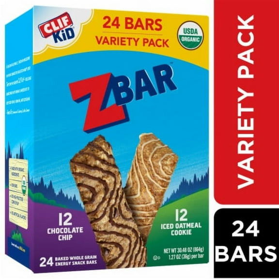 CLIF Kid Zbar Organic Variety Pack Granola Bars - 1.27 oz - 24 ct