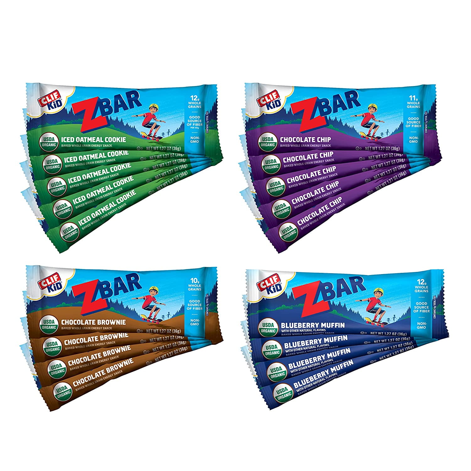 CLIF Kid Zbar - Variety Pack - Soft Baked Whole Grain Snack