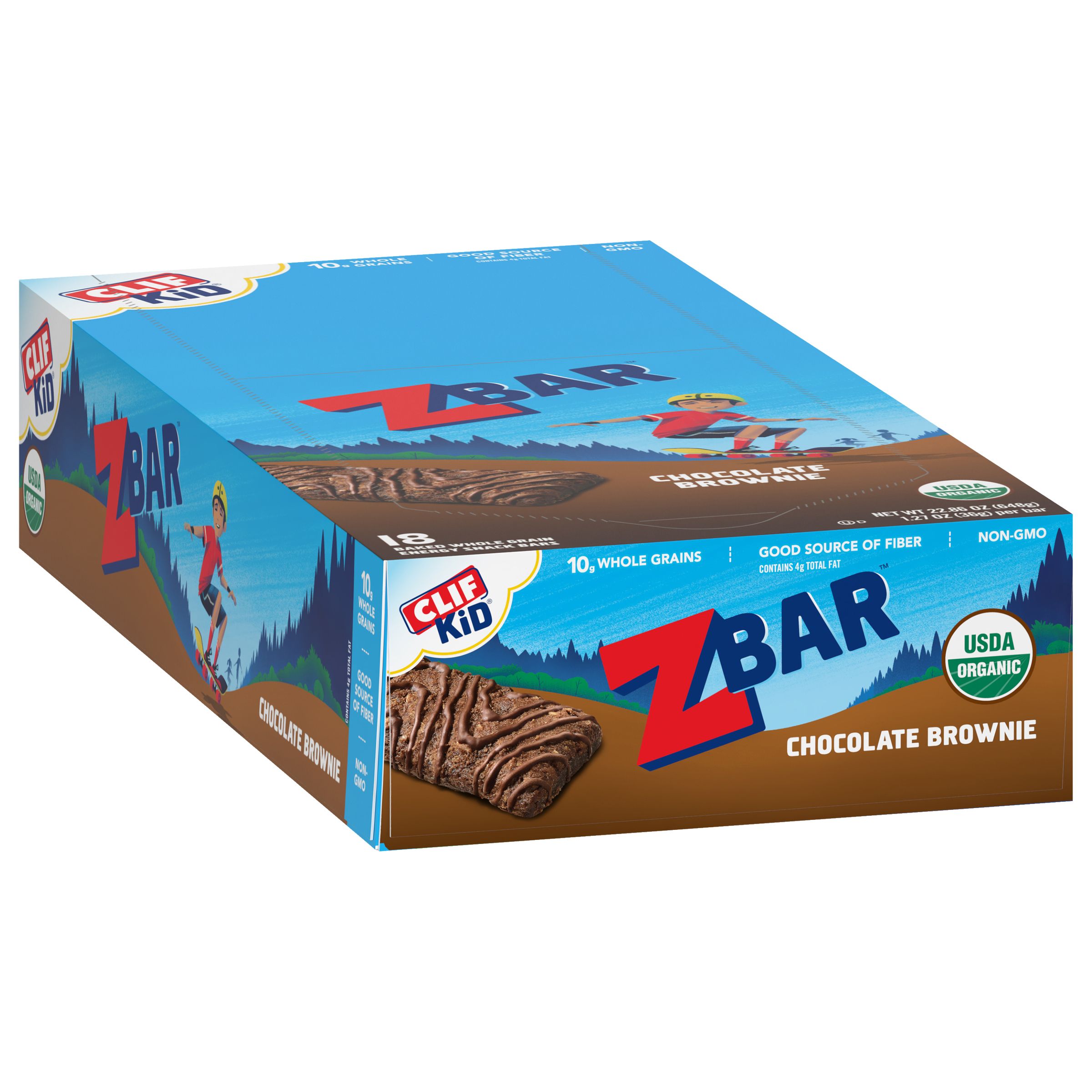 CLIF ZBAR CHOCOLATE BROWNIE NON GMO ENERGY BAR 1.27 OZ x 18