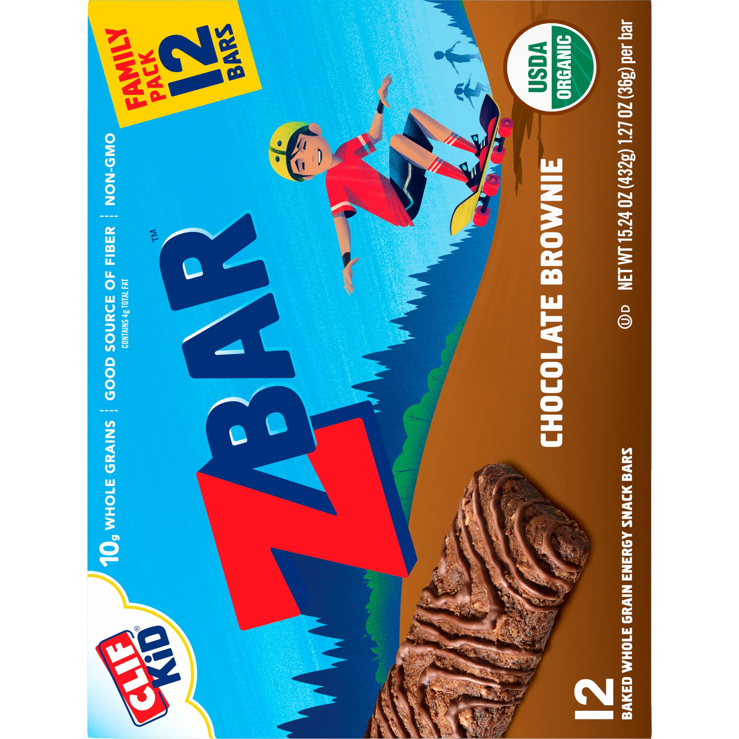 CLIF ZBAR CHOCOLATE BROWNIE NON GMO ENERGY BAR 15.24 OZ