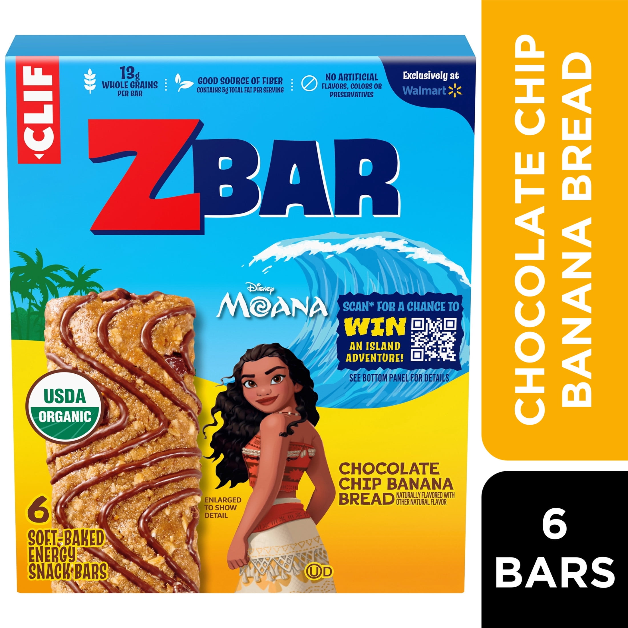 Zbar Moana Chocolate Chip Banana Bread Soft-Baked Energy Snack