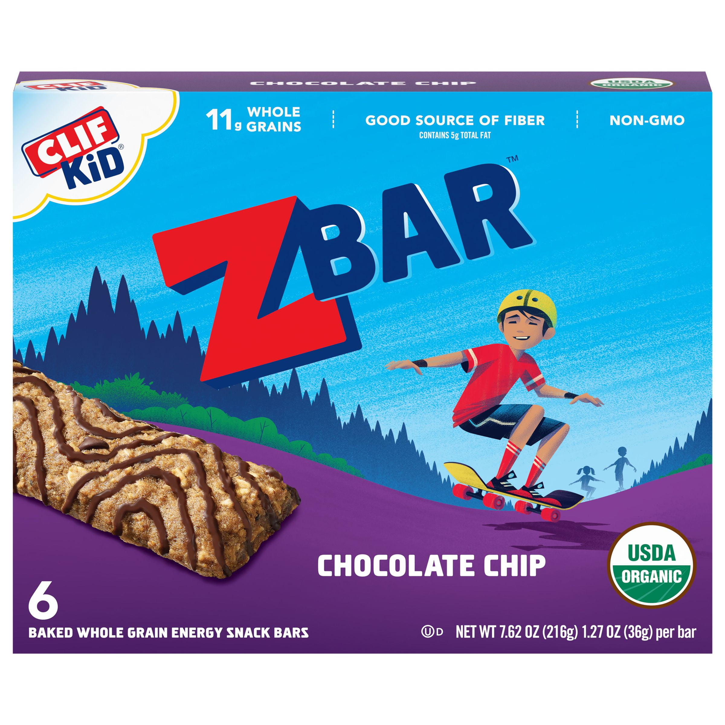 CLIF ZBAR CHOCOLATE CHIP NON GMO ENERGY BAR 7.62 OZ