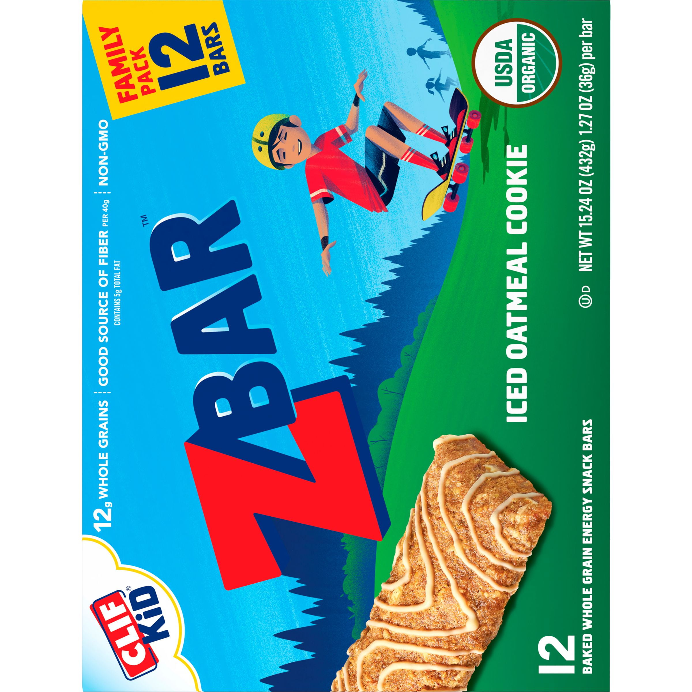 CLIF ZBAR ICED OATMEAL COOKIE NON GMO ENERGY BAR 15.24 OZ