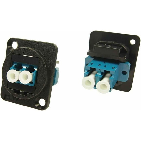 CLIFF ELECTRONIC LC Duplex SM Panel Mount Connector, Black Plastic XLR Frame