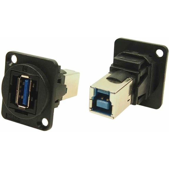 CLIFF ELECTRONIC USB 3.0 A to B Feedthrough Panel Connector CSK hole XLR Frame