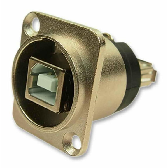 CLIFF USB 2.0 B to A Horizontal Feedthrough Panel Mount Connector, CSK hole