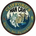 thumbnail image 1 of CLIFFORD'S Man Cave Fishing 12" Round Metal Sign Garage Bar Décor 200120004461, 1 of 1