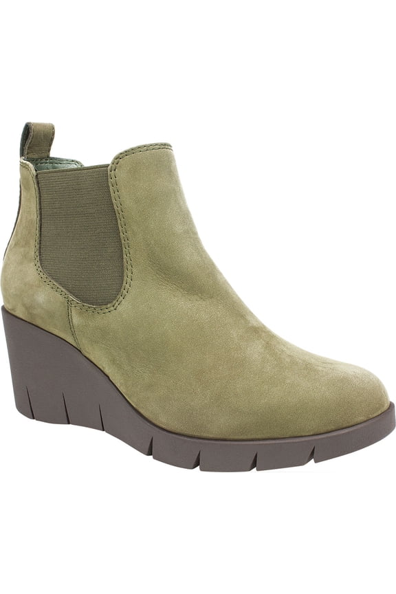 Womens Percy Slip On Wedge Boots Green 6.5 Medium (B,M)