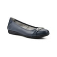 thumbnail image 1 of CLIFFS BY WHITE MOUNTAIN Womens Navy Chain Accent Arch Support Cushioned Charmed Round Toe Slip On Ballet Flats 10 M, 1 of 6