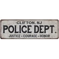 thumbnail image 1 of CLIFTON, NJ POLICE DEPT. Home Decor Metal Sign Gift 6x18 106180012367, 1 of 1