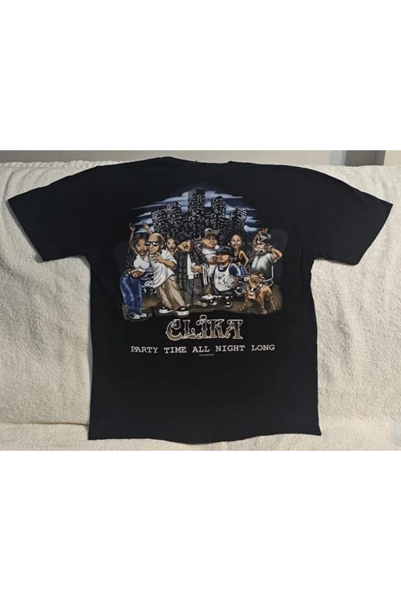 CLIKA HOMIES PARTY ALL NIGHT LONG HOMEBOYS DOG GANGSTER MUSIC CITY T-SHIRT