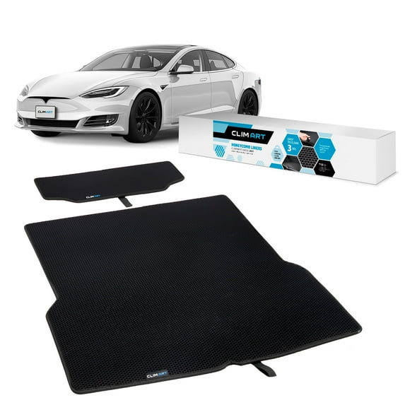 CLIM ART Cargo Liner for Tesla Model S 2016-2020 Custom Fit Trunk Mat, with Honeycomb Dirtproof & Waterproof Technology - All-Climate, Heavy Duty, Anti-Slip Cargo Liner, Luggage - FL01112218
