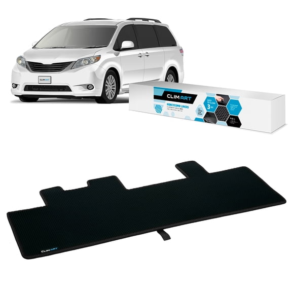 CLIM ART Cargo Liner for Toyota Sienna 2011-2020 Custom Fit Trunk Mat, with Honeycomb Dirtproof & Waterproof Technology - All-Climate, Heavy Duty, Anti-Slip Cargo Liner, Luggage - FL01111212