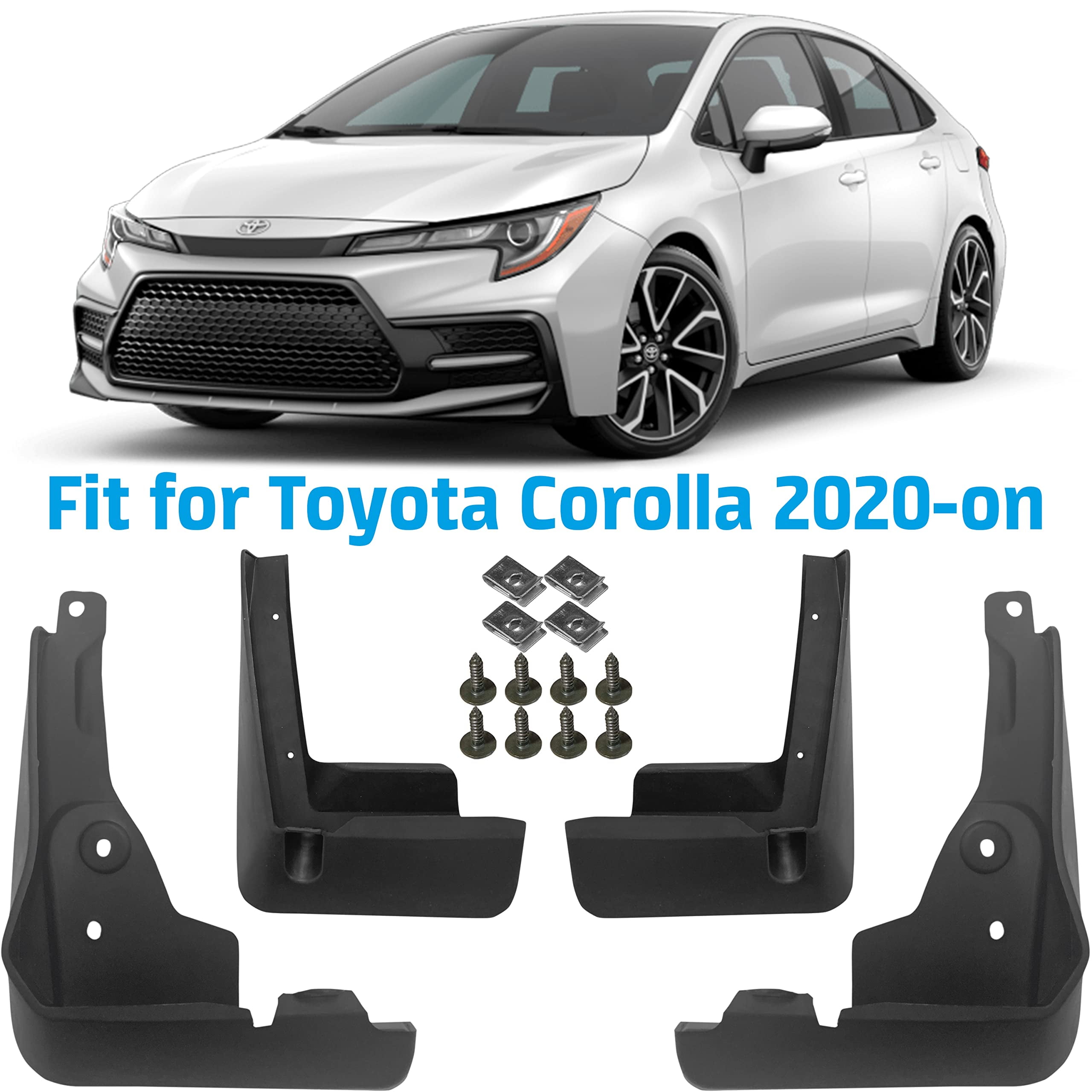 CLIM ART Custom Fit Mud Flaps for Toyota Corolla 2020-2023, 2 Set, Easy to  Install, Road and Weather Resistant Thermoplastic, Car Accessories, 2 Side