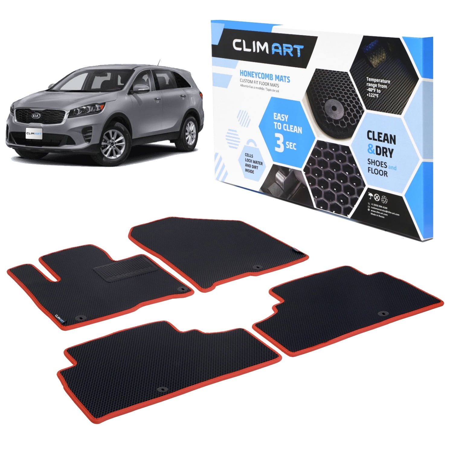CLIM ART Custom Fit Floor Mats for Kia Sorento 20162020, 1st
