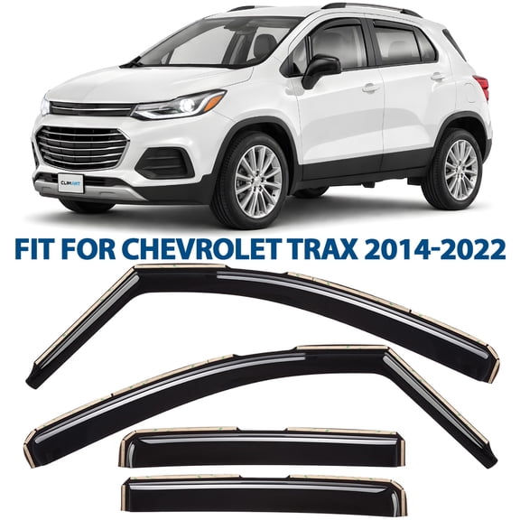 CLIM ART in-Channel Incredibly Durable Rain Guards for Chevrolet (Chevy) Trax 2014-2022/Buick Encore 13-22, Original Window Deflectors,Vent Deflector,Vent Window Visors,Car Accessories,4 pcs-615084LP