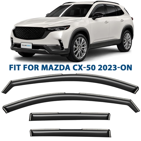 CLIM ART In-Channel Incredibly Durable Rain Guards for Mazda CX-50 2023-2026, Original Window Deflectors, Vent Window Visors, Vent Deflector, 4 pcs. - 623510