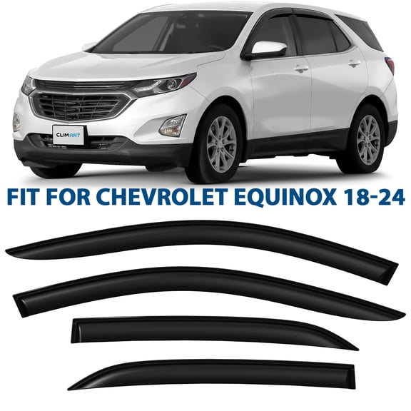 CLIM ART Incredibly Durable Rain Guards for Chevrolet (Chevy) Equinox 2018-2024, Original Tape-on Window Deflectors, Vent Deflector,Window Visors, Car Accessories, 4pcs. - 418081