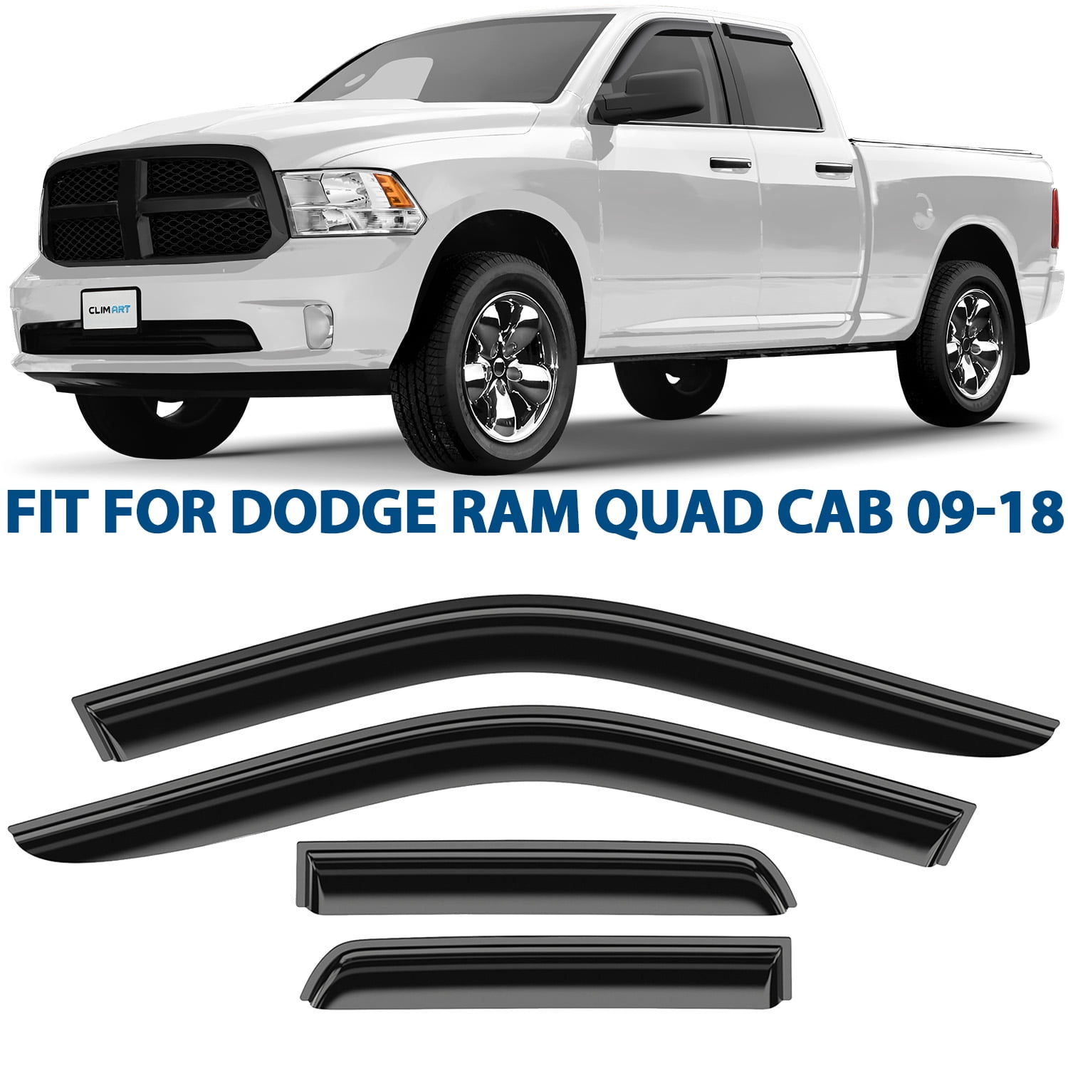 CLIM ART Incredibly Durable Rain Guards for Dodge RAM 1500 20092018