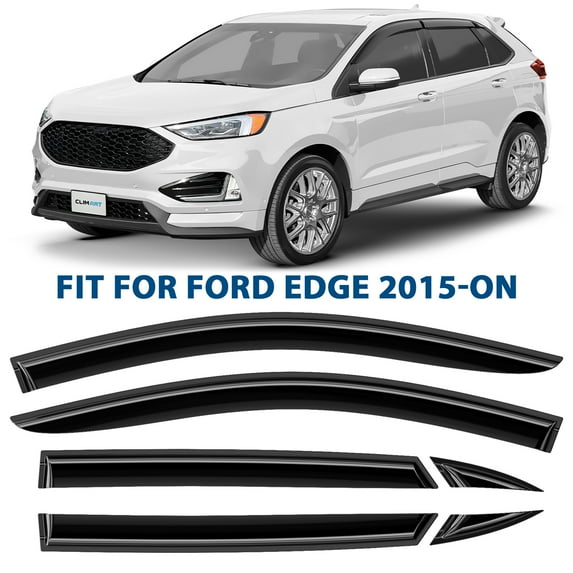 CLIM ART Incredibly Durable Rain Guards for Ford Edge 2015-2024, Original Tape-on Window Deflectors, Vent Deflector, Window Visors, Car Accessories, 6 pcs. - 522222
