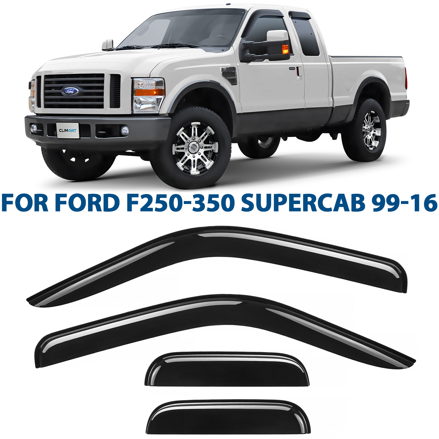 CLIM ART Incredibly Durable Rain Guards for Ford F250 F350 Super Duty