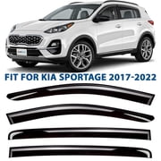 CLIM ART Incredibly Durable Rain Guards for Kia Sportage 2017-2022, Original Tape-on Window Deflectors, Vent Deflector, Vent Window Visors for Cars, Dark Smoke, Car Accessories, 4 pcs. - 416167