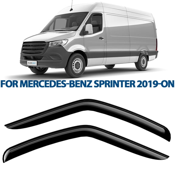 CLIM ART Incredibly Durable Rain Guards for Mercedes-Benz Sprinter 2019-2026, Original Tape-on Window Deflectors, Vent Deflector, Window Visors, Car Accessories, 2 pcs. - 219463