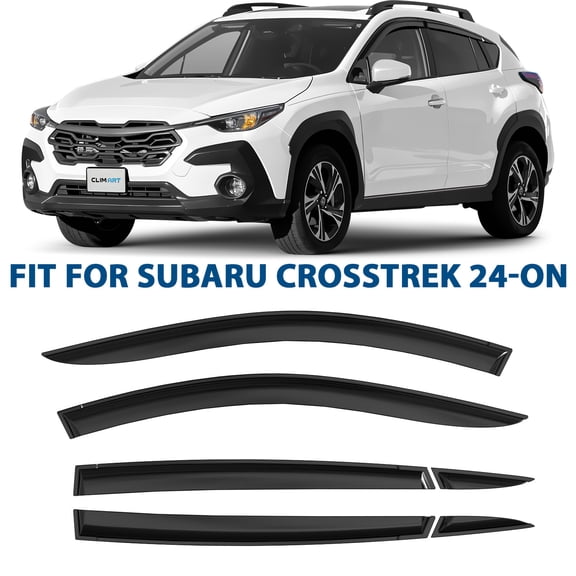 CLIM ART Incredibly Durable Rain Guards for Subaru XV Crosstrek 2024-2026, Original Tape-on Window Deflectors, Vent Deflector, Window Visors, Car Accessories, 6 pcs. - 524083