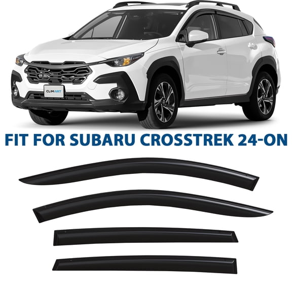 CLIM ART Incredibly Durable Rain Guards for Subaru XV Crosstrek 2024-2026, Original Tape-on Window Deflectors, Vent Deflector, Window Visors, Car Accessories, 4 pcs. - 424083