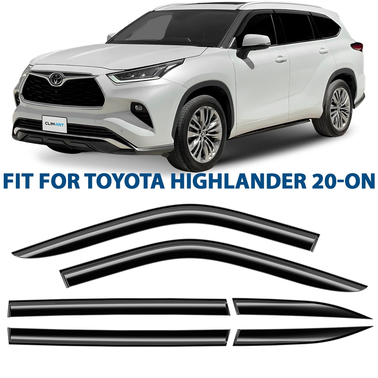 CLIM ART Incredibly Durable Rain Guards for Toyota Highlander 20202024
