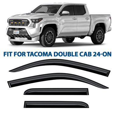 Gloss Black In-Channel Window Visors For Toyota Tacoma Double Cab 2016-2023 | WheelX