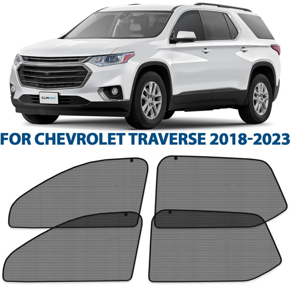 CLIM ART Magnetic Car Window Shades for Chevy Traverse 2018-2023 – Custom-Fit Sun Blocker Curtains, Side Window Covers, Essential Car Accessories for Camping, Baby, and Privacy Protection - MS0166