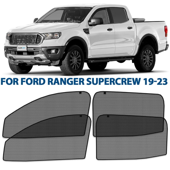 CLIM ART Magnetic Car Window Shades for Ford Ranger 2019-2023 SuperCrew Custom-Fit Sun Blocker Curtains, Side Window Covers, Essential Car Accessories for Camping, Baby,and Privacy Protection-MS0278